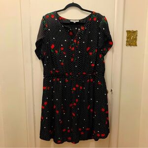 2X Polka Dots & Roses Dress